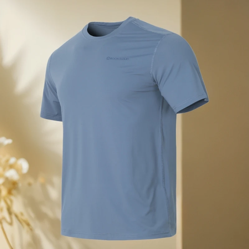 岩云春夏户外运动休闲舒适圆领轻薄男款速干短袖