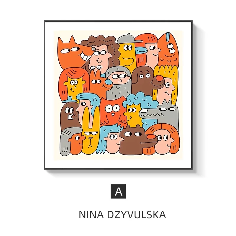 乌克兰插画师现代简约艺术抽象客厅背景玄关卧室书房画砂岩画