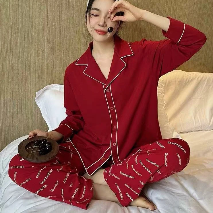 大码月子服秋季产后哺乳孕妇睡衣春秋10月产妇家居服秋冬1181