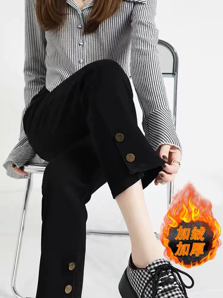 大码孕妇新款外穿小个子直筒烟管裤纯秋冬休闲九分长孕妇裤12227