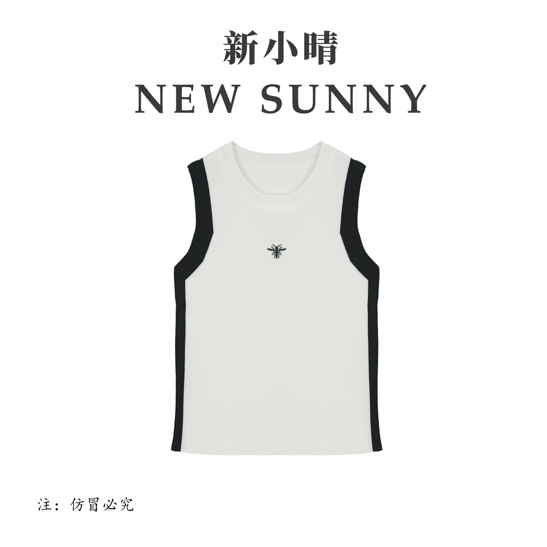 艾妮 修身无袖针织背心01008