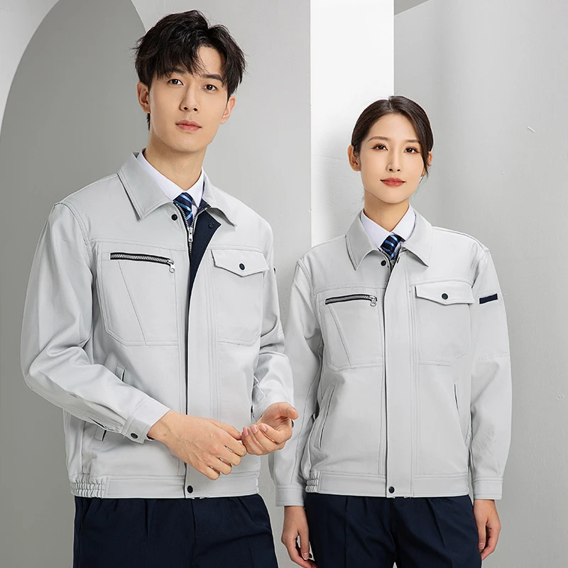 工作服套装男电焊工装春秋季透气防烫耐磨工厂劳保服定制印logo