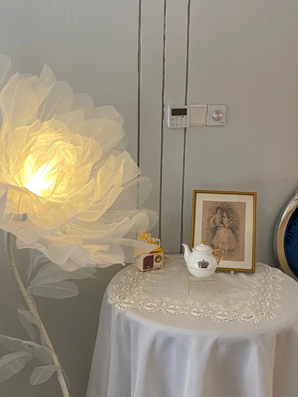 (成品)落地真丝纱包落地摆件花布艺小清新卧室展示柜摆台新年摆件