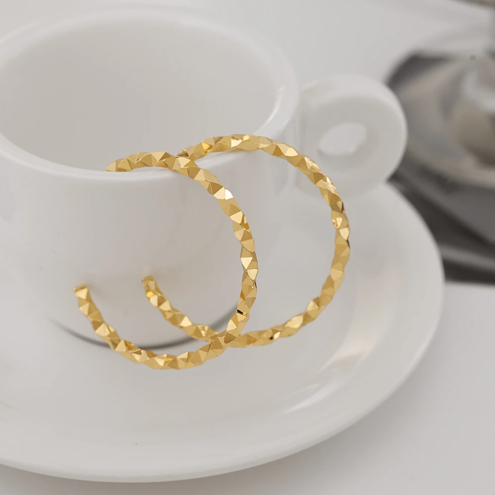 铜合金耳饰 镀18K金「身边」小耳圈圈素圈气质时尚欧美百搭耳环高档