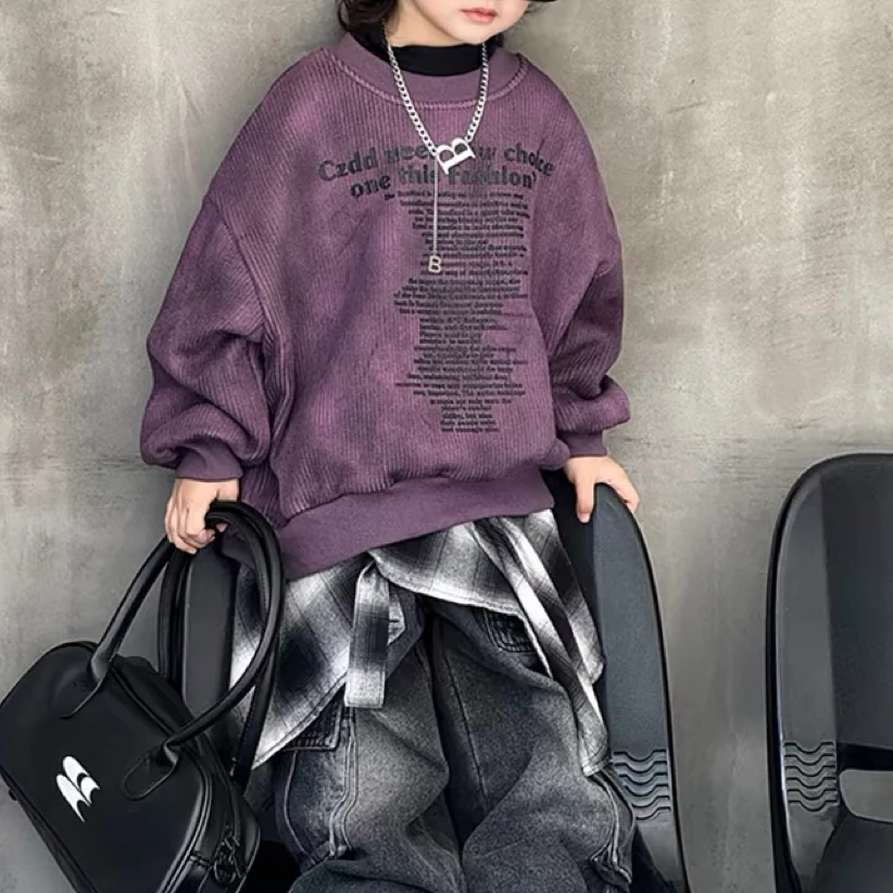 【Y.M KIDS】【加绒】男童冬季加绒卫衣脏脏风韩版卫衣儿童痞帅