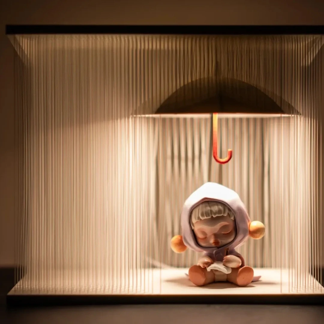 3d打印下雨灯手办展示台摆件学生创意可爱高档女孩家用玄关轻奢