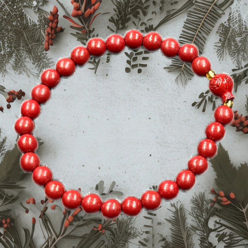 朱砂6mm小钱袋手串