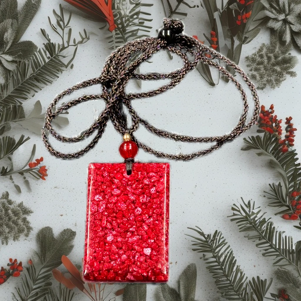 朱砂晶体砂全透光鸽血红无事牌吊坠