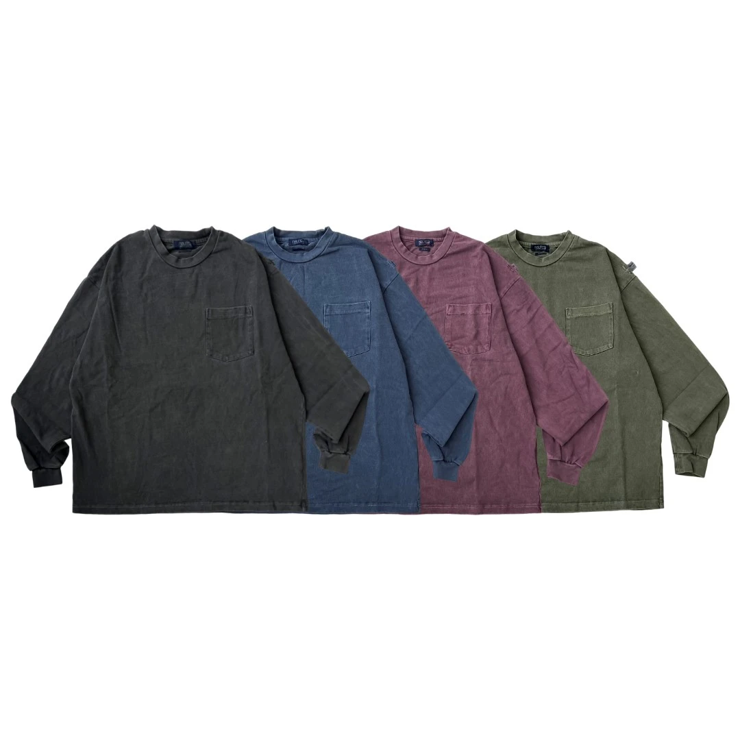 22AW 诺帝卡Nautica Pigment L/S Pocket破坏水洗长袖Tee