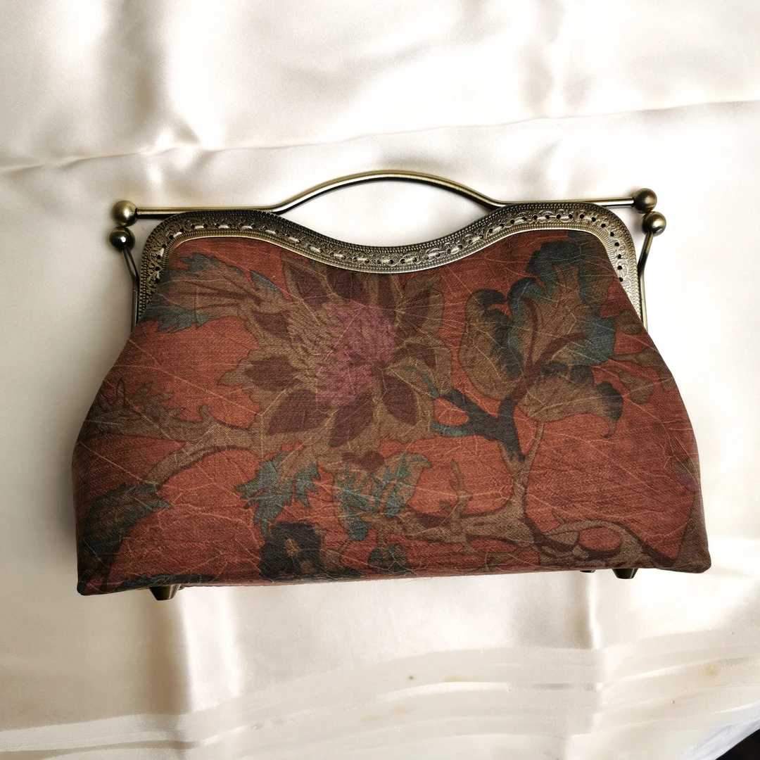 慧生活 香云纱复古口金包 旗袍手提包便携 宴会手拿包