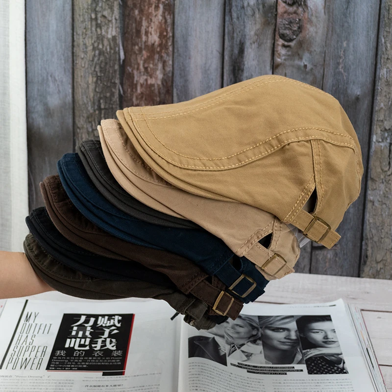 帽子男秋冬新款贝雷帽休闲英伦鸭舌帽韩版时尚潮前进帽