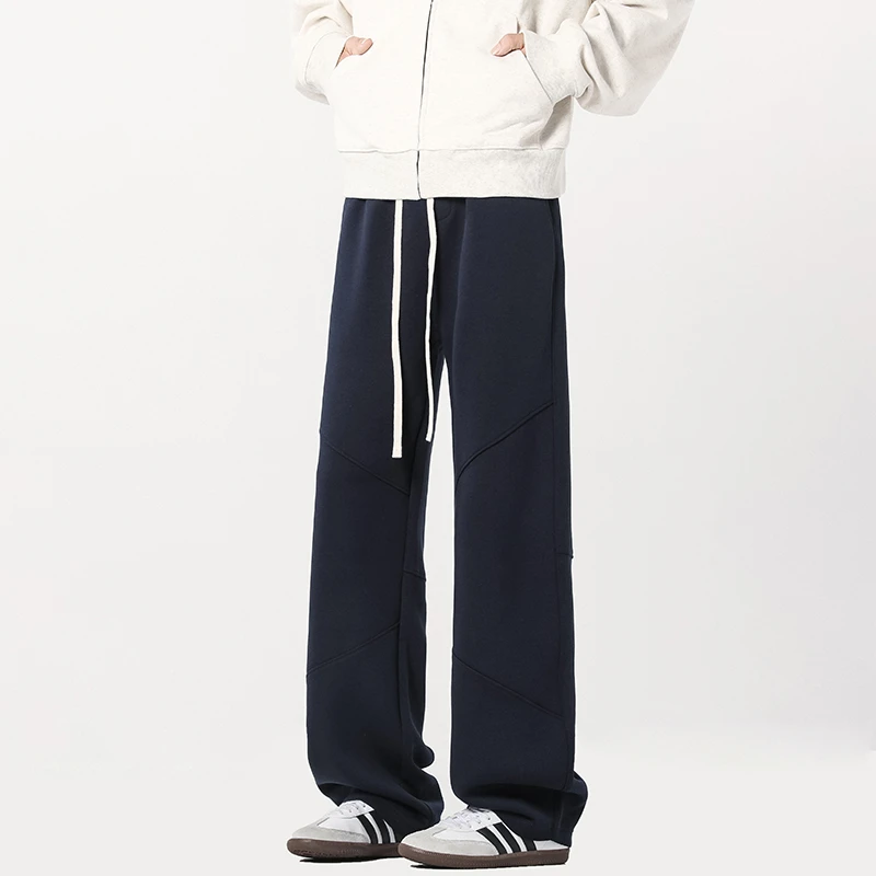 NNEFC美式拼接卫裤男秋冬季潮牌宽松长裤高街百搭痞帅阔腿休闲裤