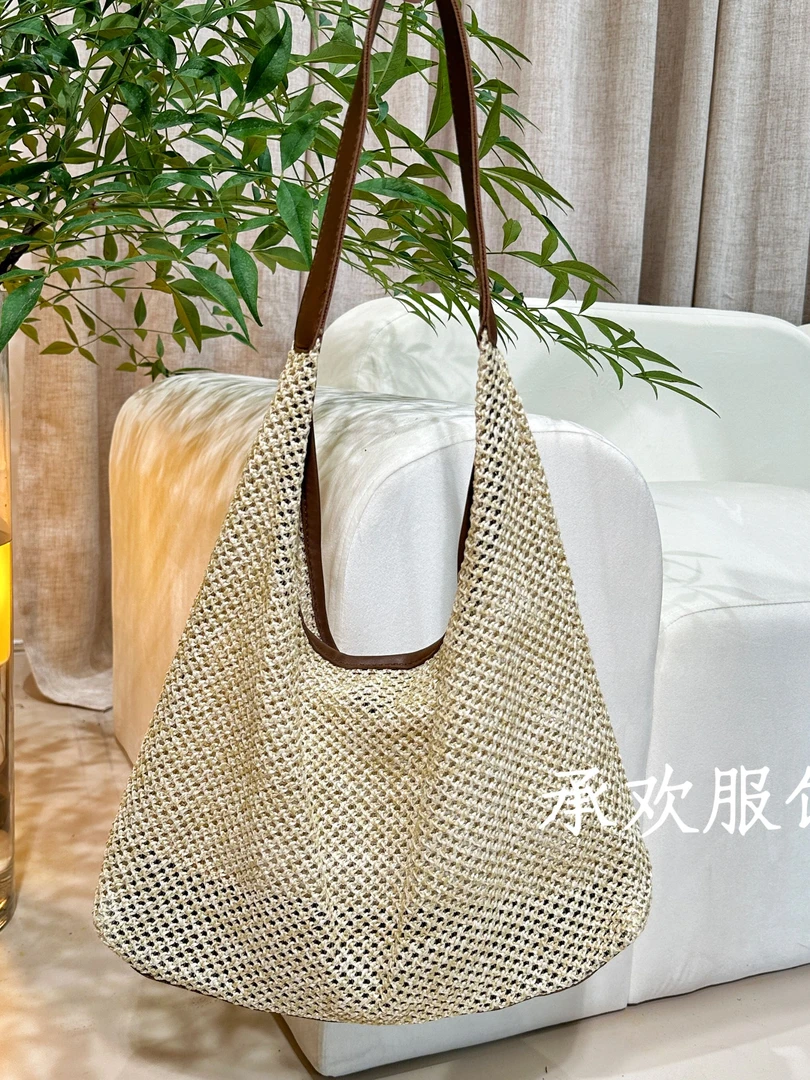 【承欢】包包女新款2025夏季百搭法式小众流行手提编织女包草编包