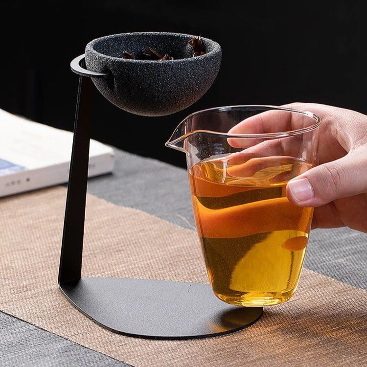 过滤公道杯矿石无孔过滤茶漏三件套家用茶漏一体公道杯茶漏滤茶器