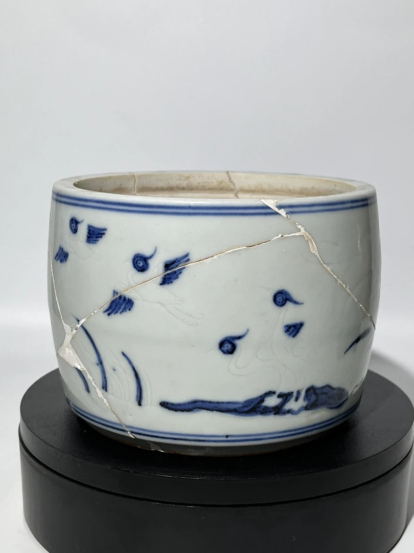 景德镇陶瓷青花蛐蛐罐修复件