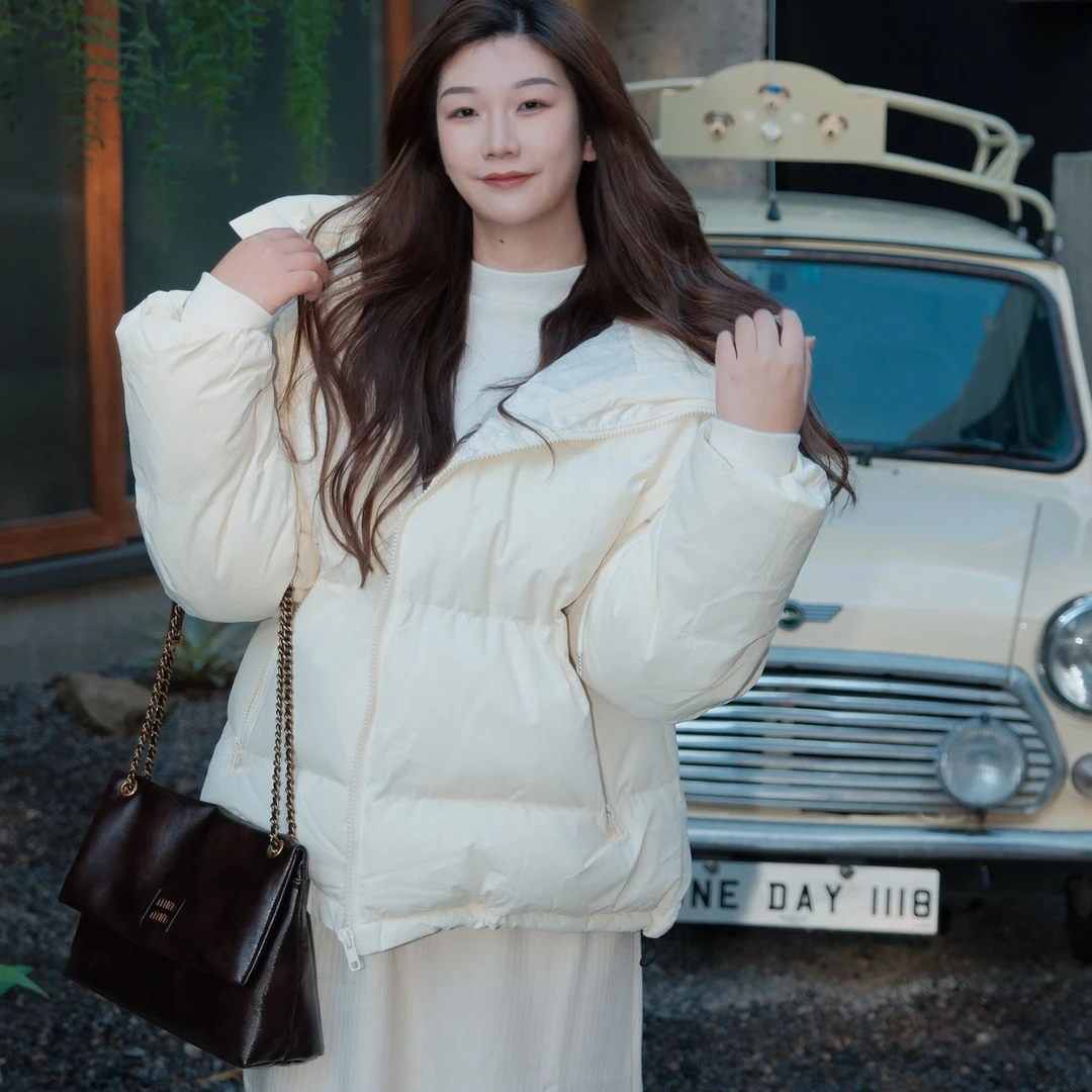 冬季大码女装休闲带帽防风棉服外套