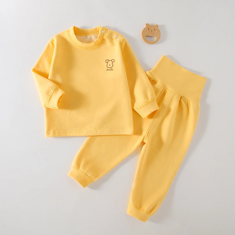 宝宝秋衣德绒儿童内衣套装护肚高腰分体两件套保暖套头婴儿秋衣裤