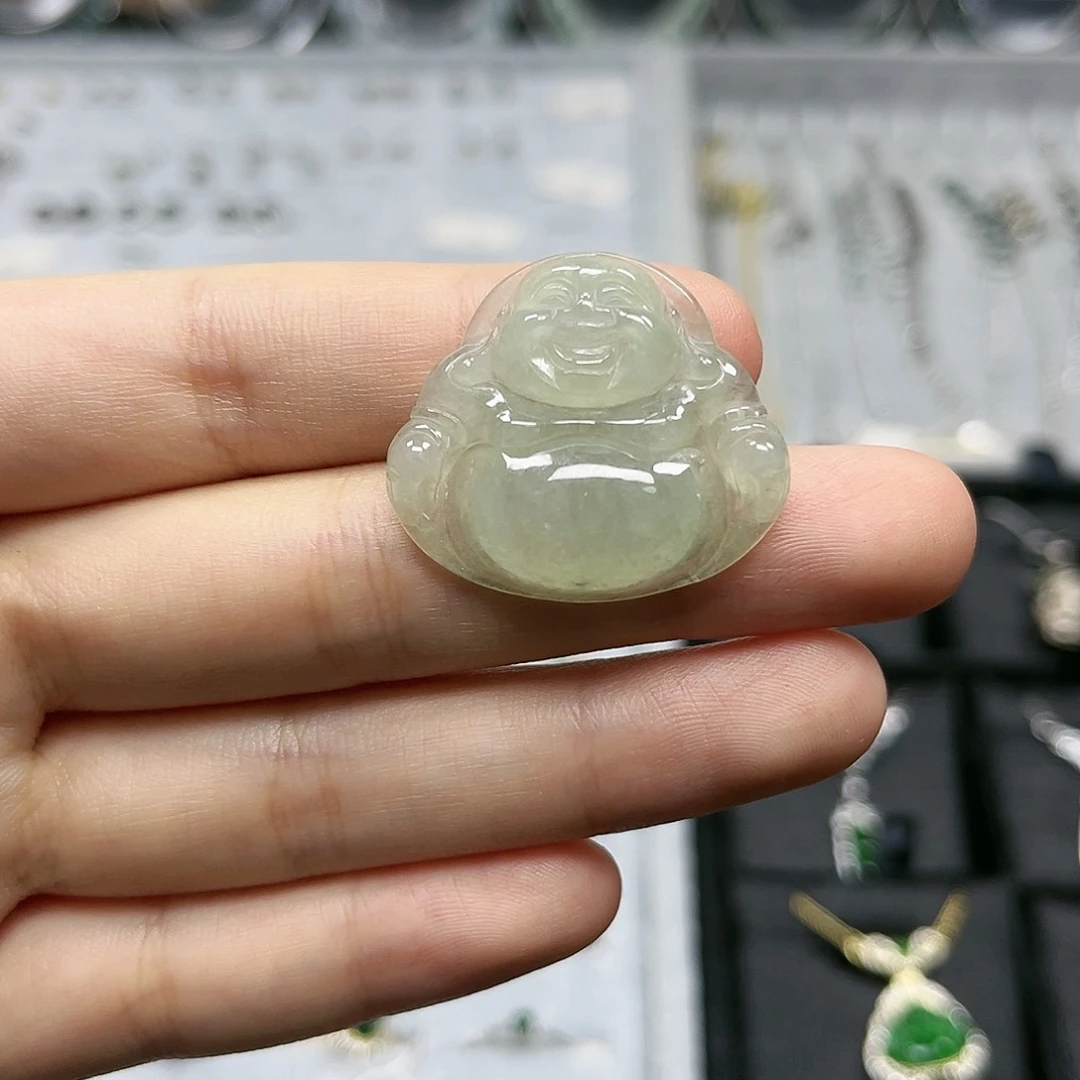 翡翠吊坠(不含链)未镶嵌冰糖黄佛公