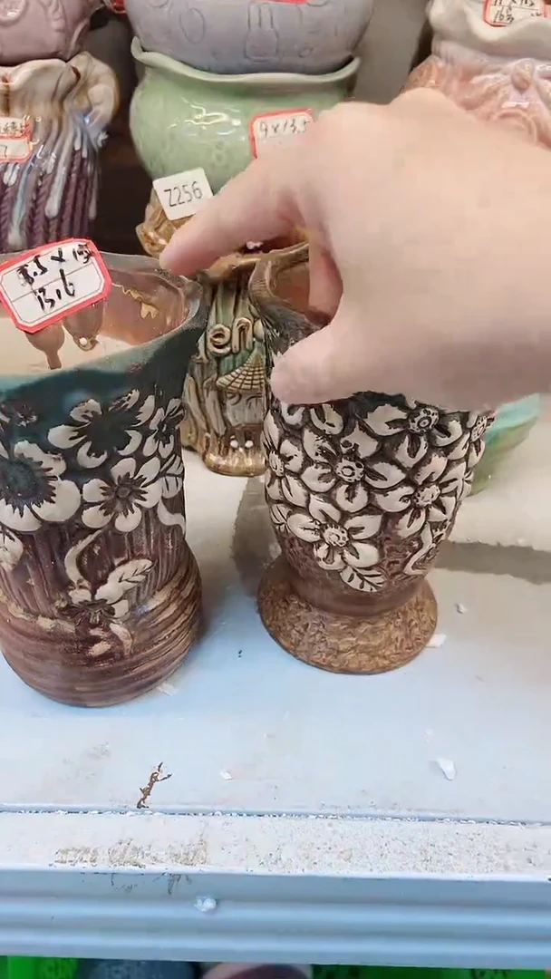 【闪购商品】陶瓷20CM以下@@B16复古老桩2件套