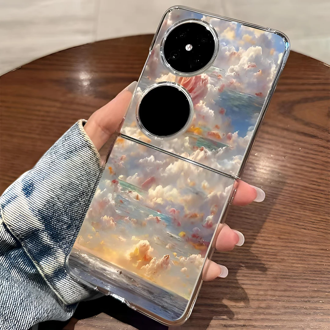 海上生花华为P50pocket手机壳POCKET S七夕女款POCKET2透明折叠屏