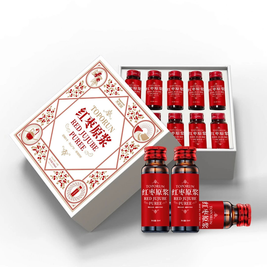 TOPORUN/天芝润红枣100%原浆礼盒50ml*10瓶屯屯枣浆运城特产