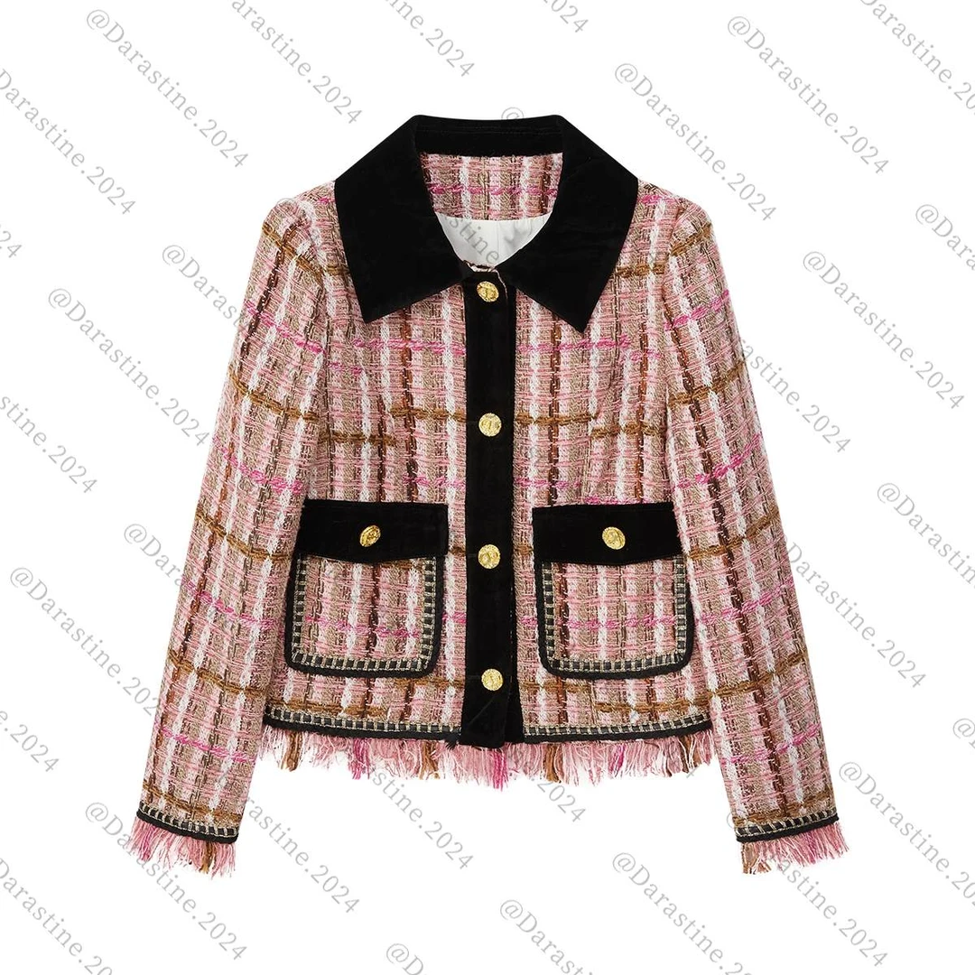 【薇哥内部自营】Darastine戴拉斯汀法式名媛撞色小香风外套24153