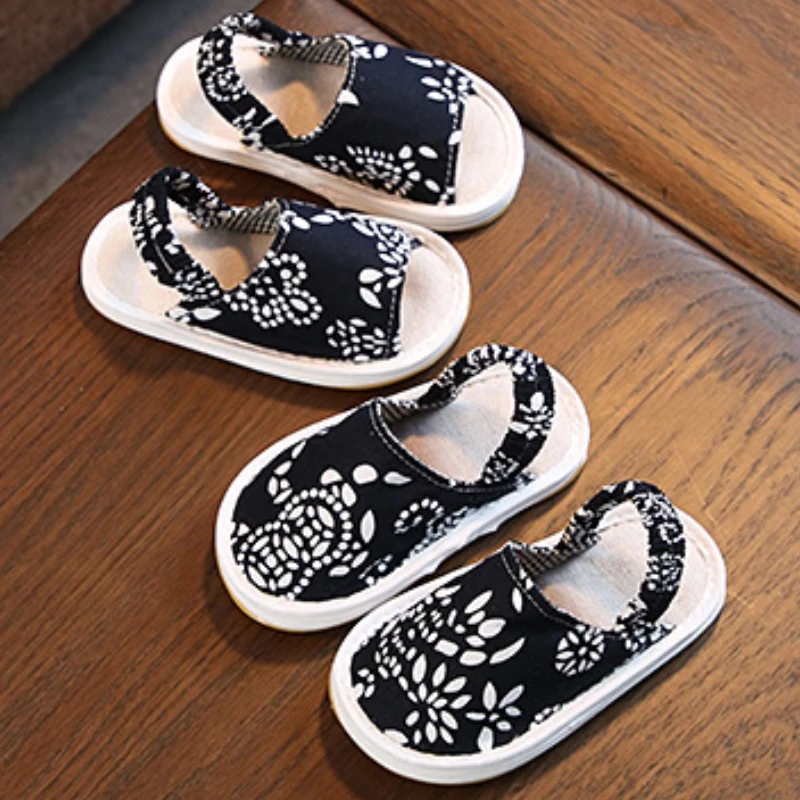 宝宝布拖鞋男女童空调房暖气房舒适小孩拖鞋透气防滑儿童布拖鞋