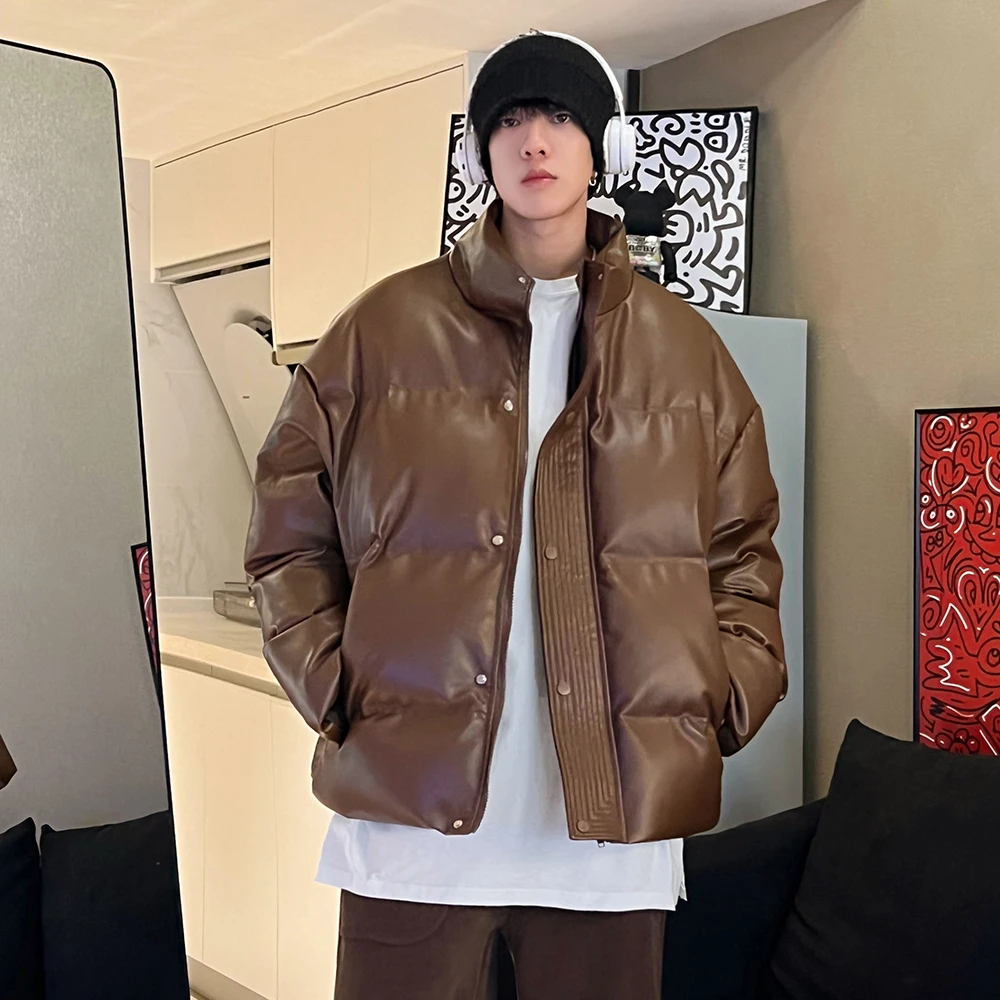 皮棉衣男美式高街ins宽松加厚保暖棉服短款立领休闲面包服潮棉袄