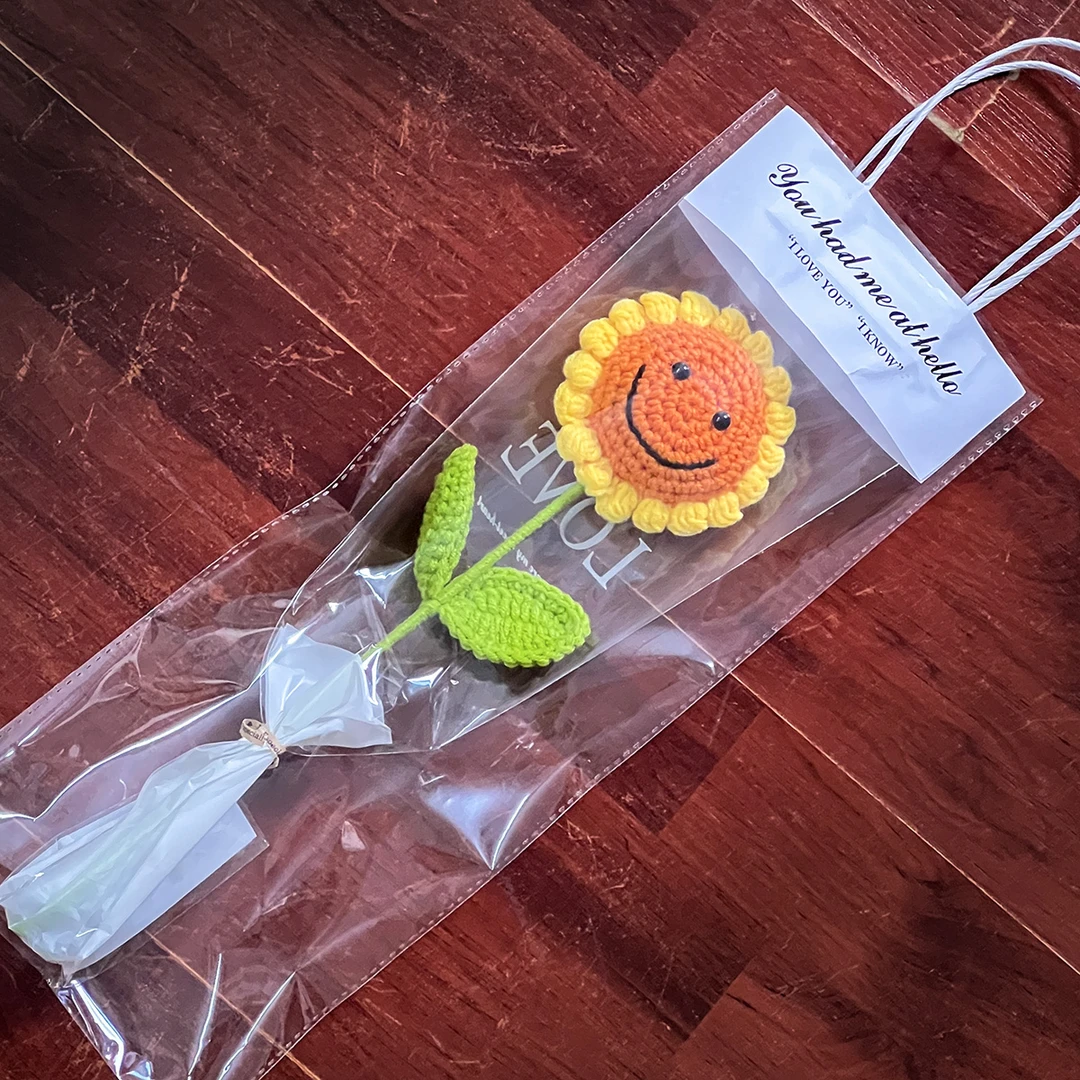 【教师节】笑脸向日葵毛线手工钩织编织成品c送礼礼物