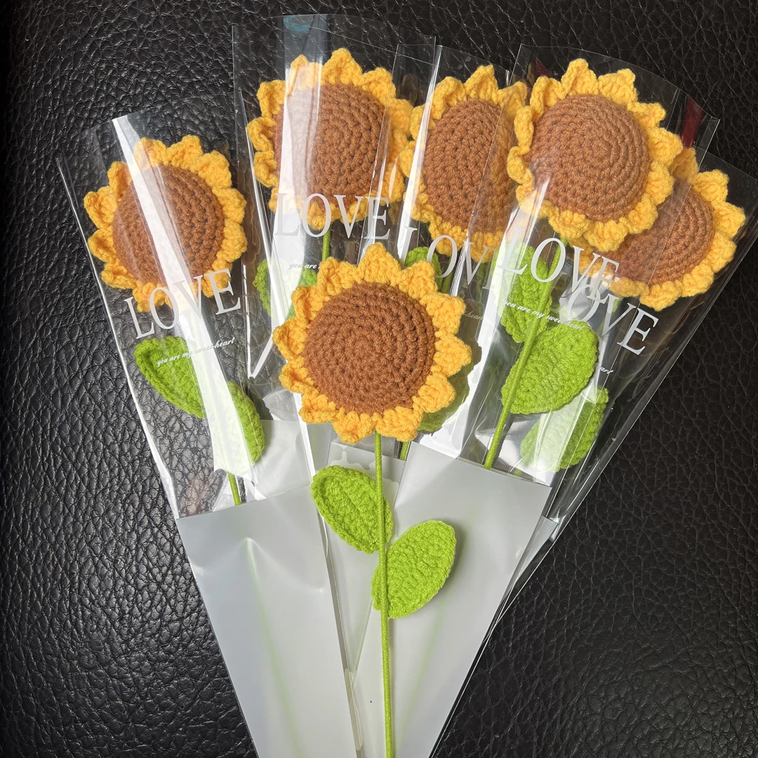 教师节向日葵手工毛线钩织