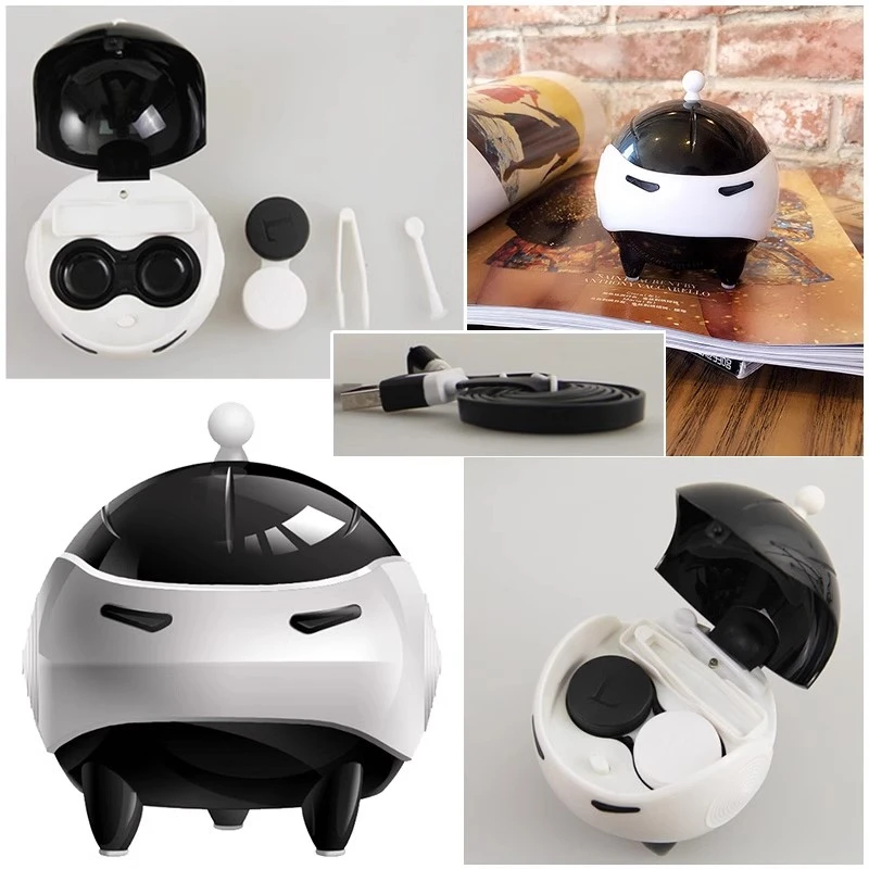 韩姬儿美瞳电动清洗器隐形眼镜自动卡通震动超声波除蛋白美瞳盒子