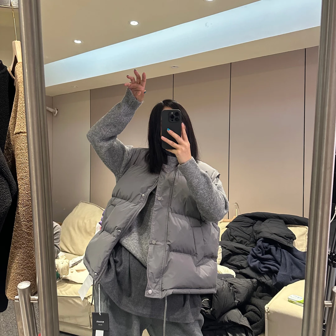 （老三）韩版时尚多色厚款马甲欧货潮流百搭休闲宽松短款保暖马夹