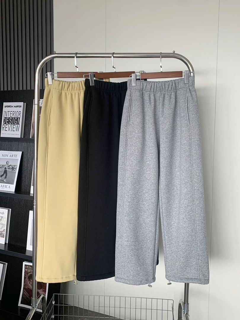 韩国订单 三色抽绳显瘦 加绒运动裤