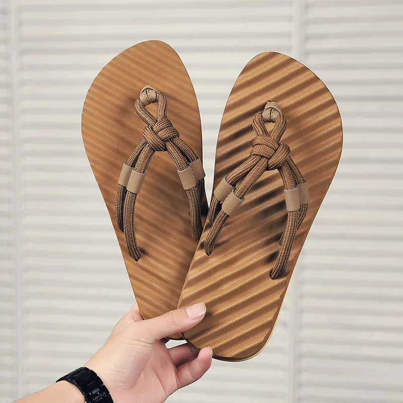 外穿复古人字拖鞋男士沙滩鞋轻便休闲凉拖鞋夹脚透气防滑防臭男鞋