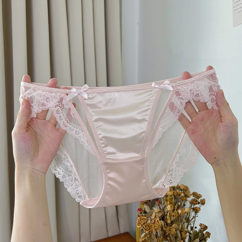 皎白千金~法式纯欲少女蕾丝内裤低腰大包臀甜美风女士内裤无痕