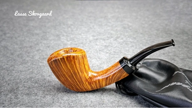 丹麦拉塞原木色自由式河豚手工石楠木烟斗