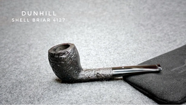 英国小白点shell4127贝壳喷砂石楠木手工烟斗