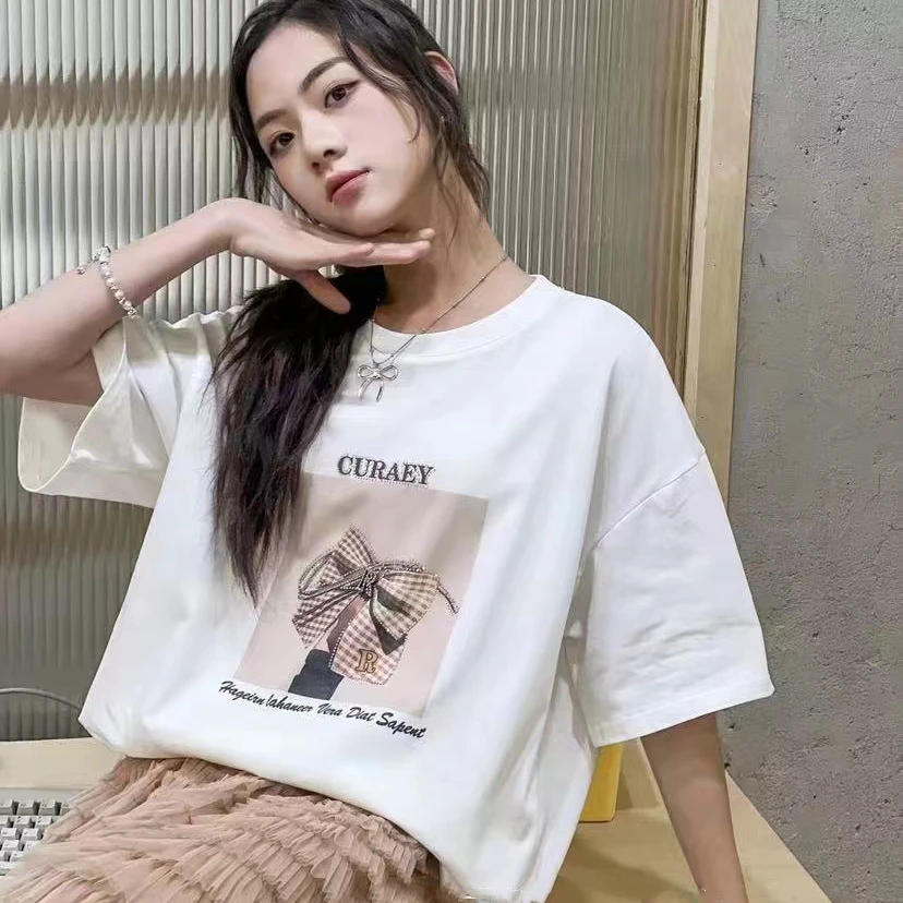 好多多乐女童夏季休闲时尚百搭圆领T恤