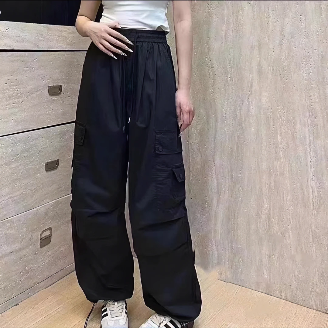 好多多2024男女孩大童夏季休闲时尚抽绳休闲工装裤