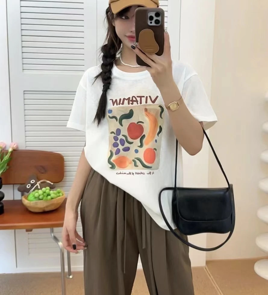 好多多艾女童夏季休闲百搭圆领T恤A074