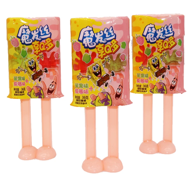 韩仔魔法丝双口味享Q糖可爱头发丝儿童零食糖果冰淇淋玩具糖