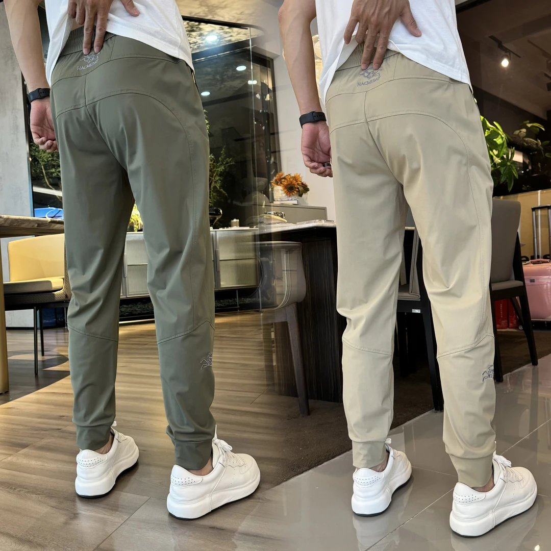 夏季男士休闲裤速干冰丝休闲卫裤男裤子百搭运动裤时尚男款束腿裤