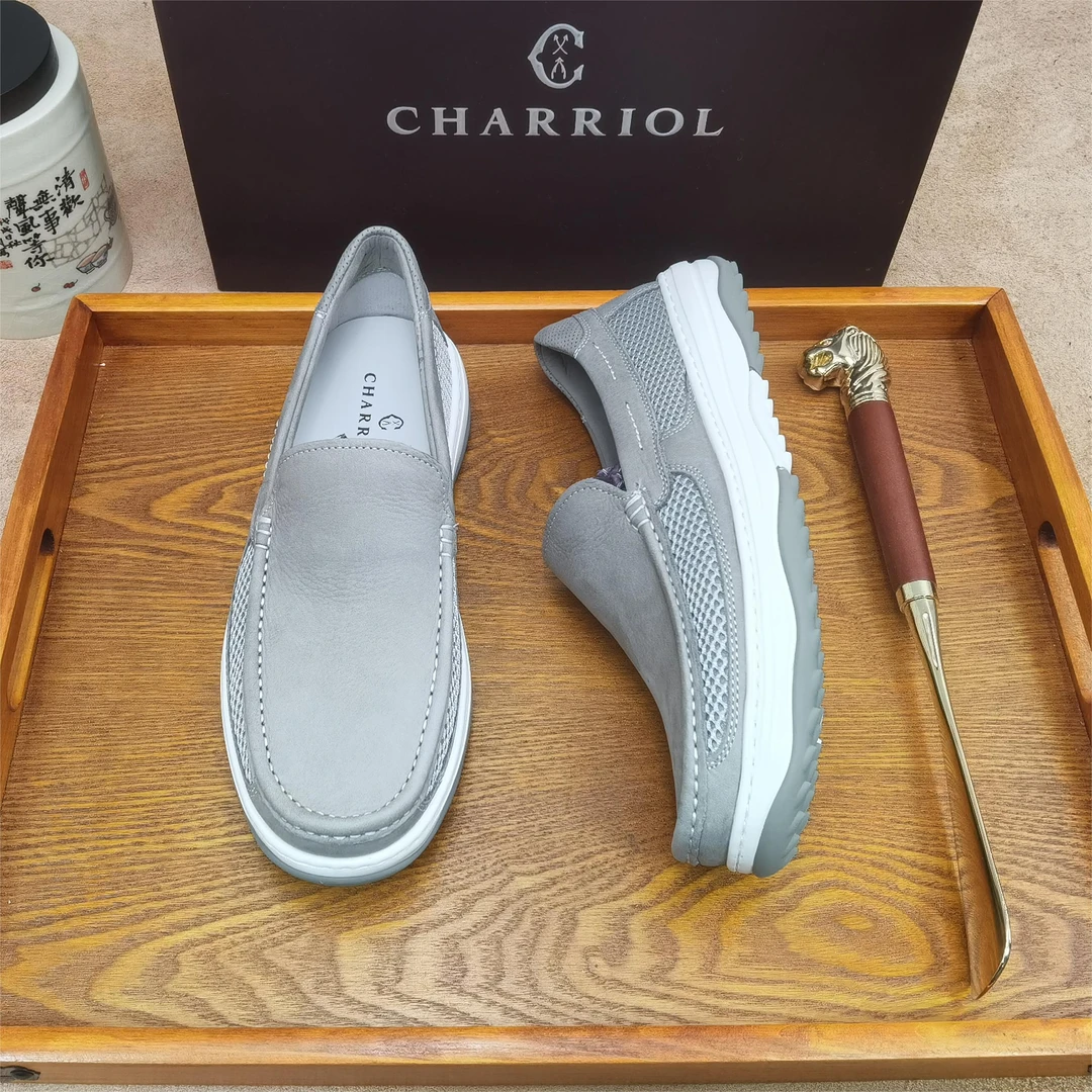 【夏利豪正品保障】1094男士男款舒适百搭夏季透气真皮乐福鞋