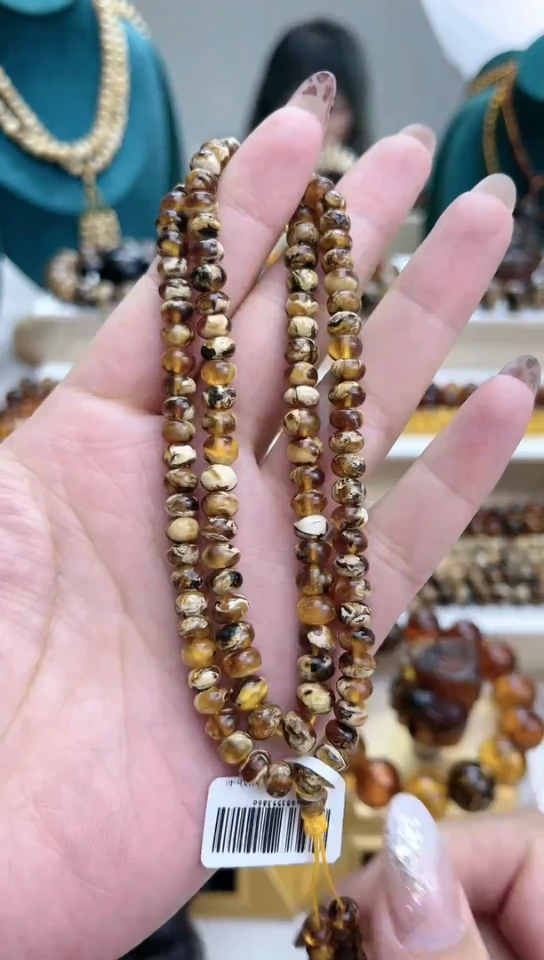 【闪购商品】琥珀颈饰未镶嵌抚顺琥珀6毫米