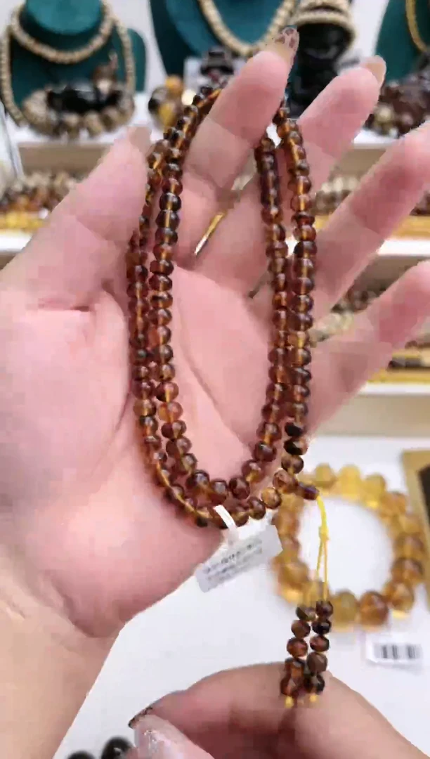 【闪购商品】琥珀颈饰未镶嵌抚顺琥珀6毫米