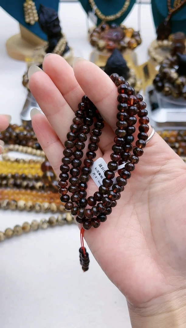 【闪购商品】琥珀颈饰未镶嵌抚顺琥珀6毫米