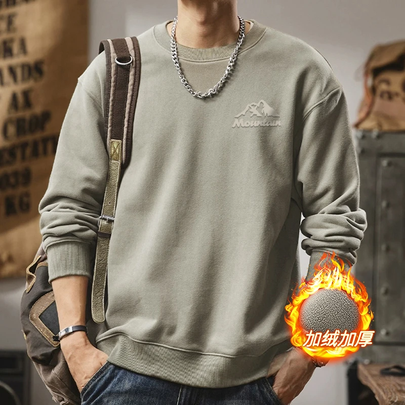 卫衣保暖加绒加厚冬季2024新款厚款保暖卫衣潮流休闲长袖圆领百搭