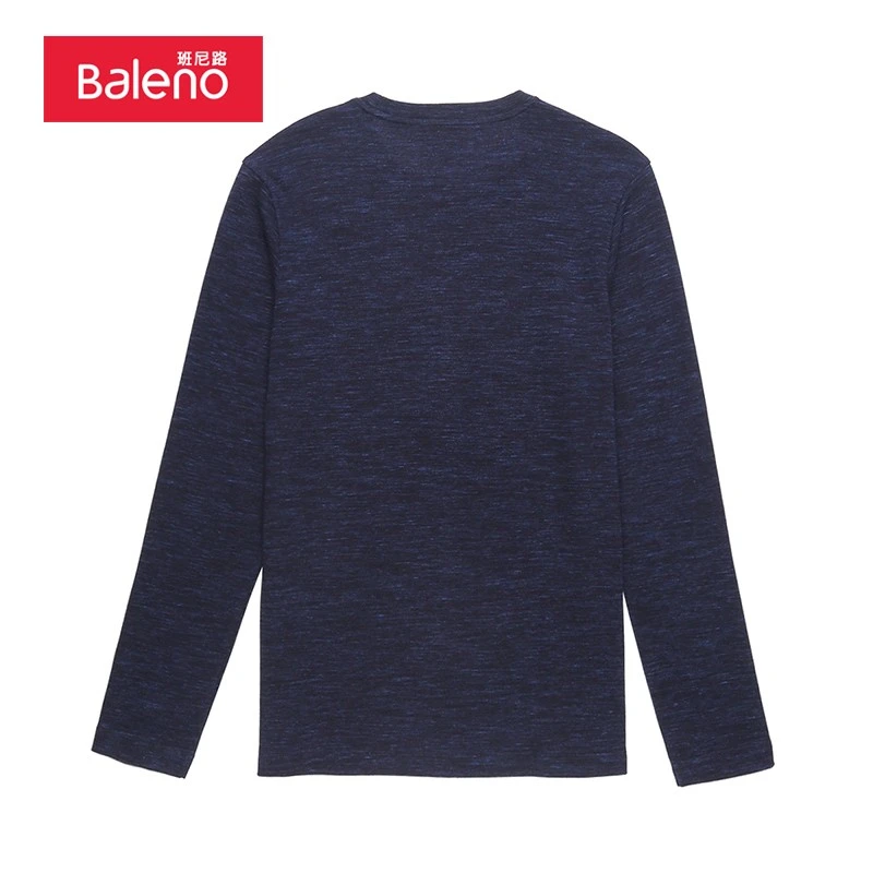 班尼路休闲简约纯色圆领长袖男套头棉青年内搭T恤BO88031210