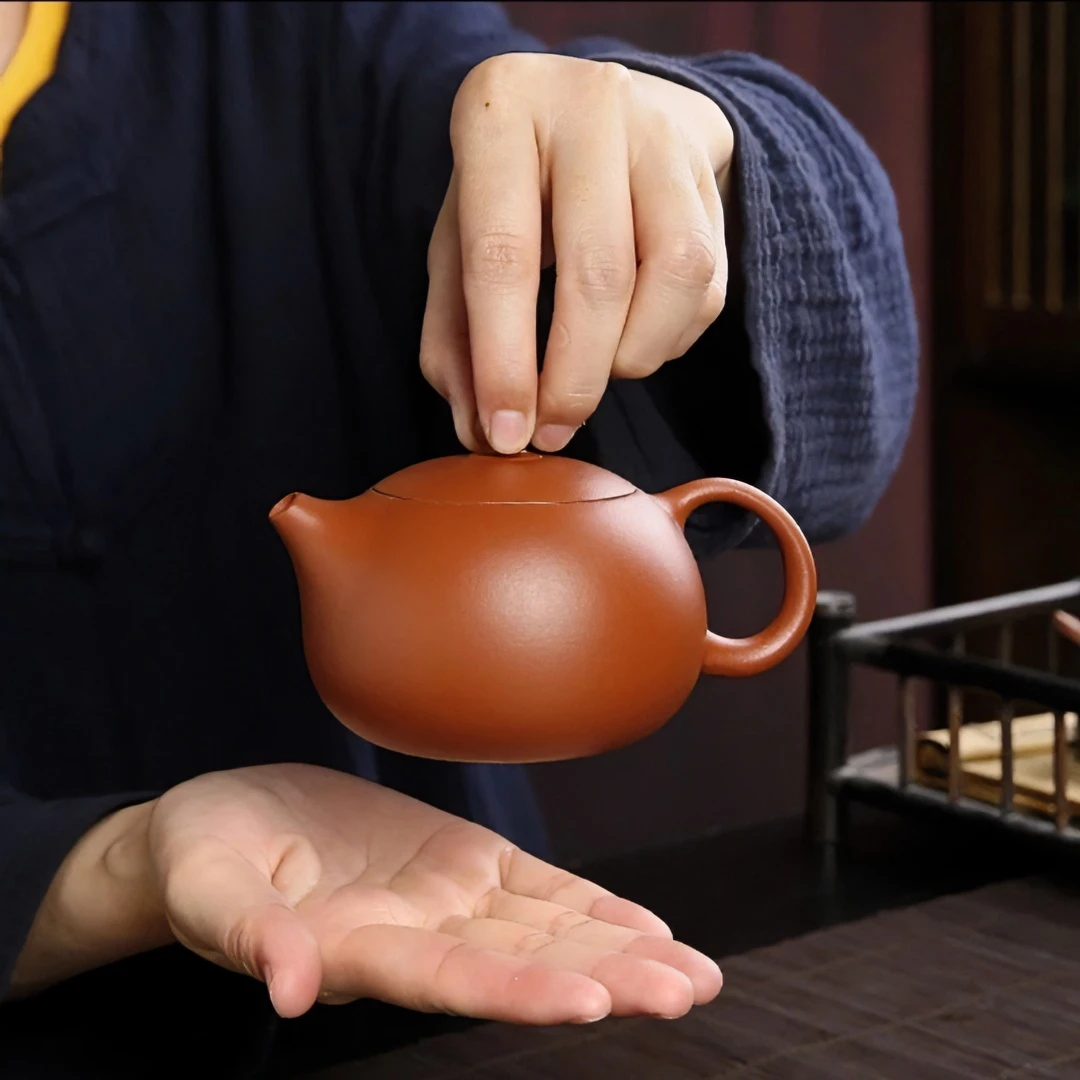 可提可旋转壶橘皮朱泥纯手工西施壶单壶小容量泡茶壶家用送礼