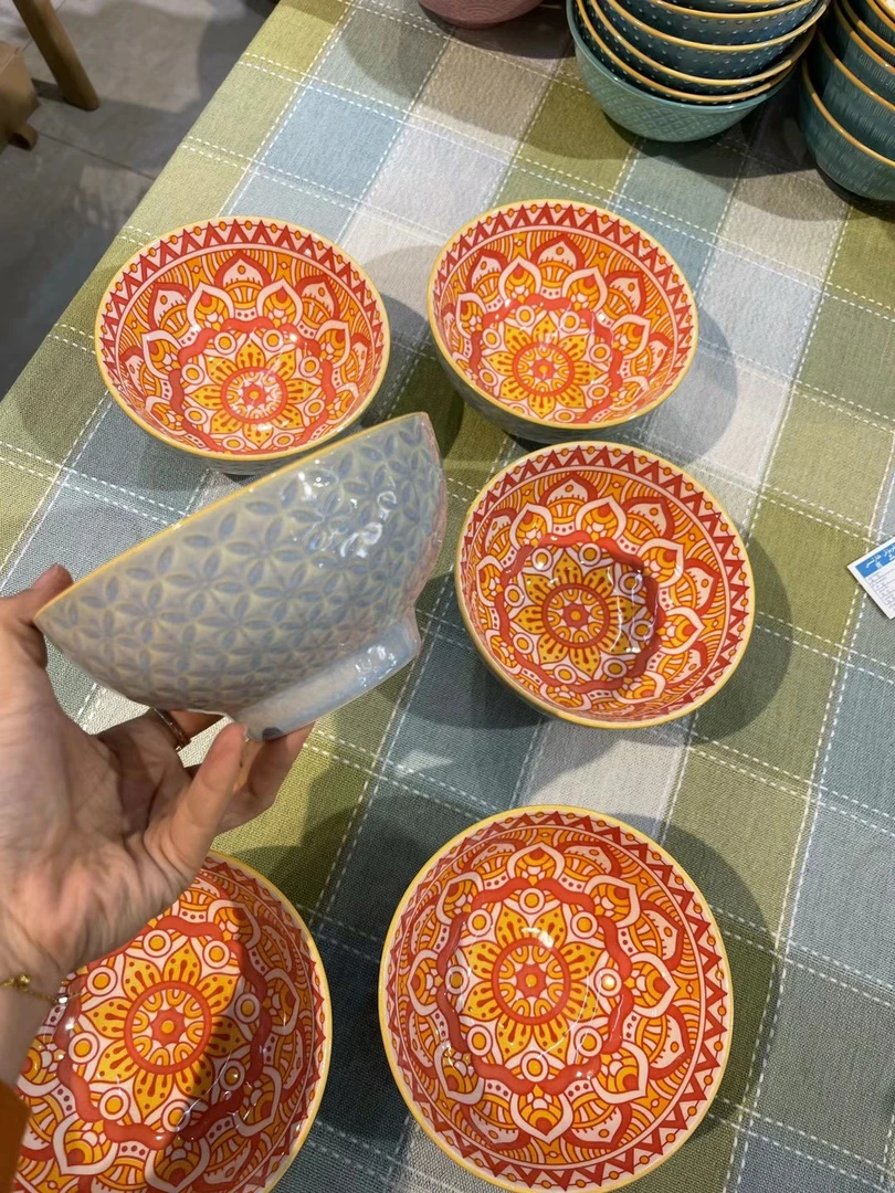 6个装汤饭碗陶瓷奶茶碗